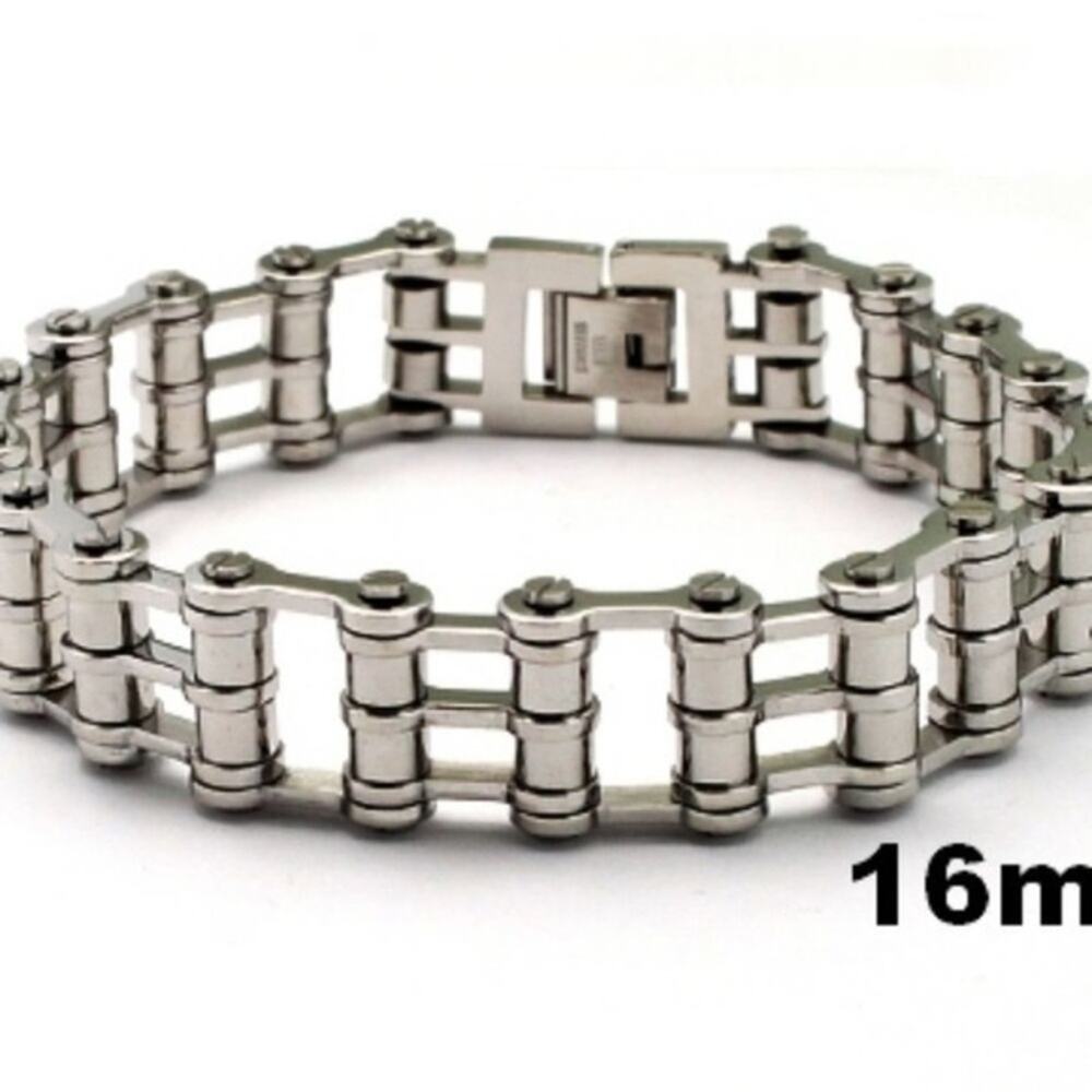 New stainless steel bike‎ chain bracelet. 8.5